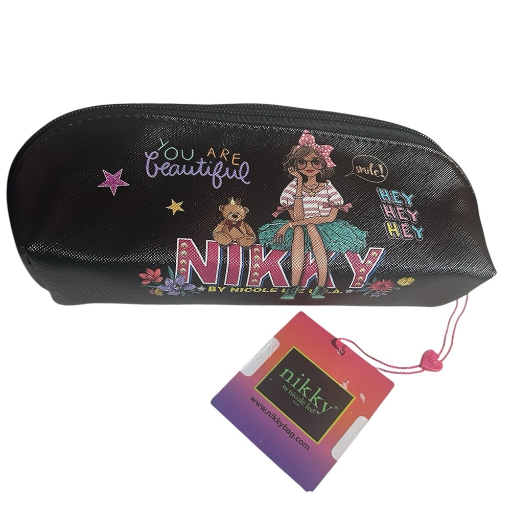 Nicole Lee Black Travel Bag with Colorful Accents